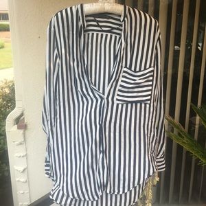 Zara pinstripe blouse